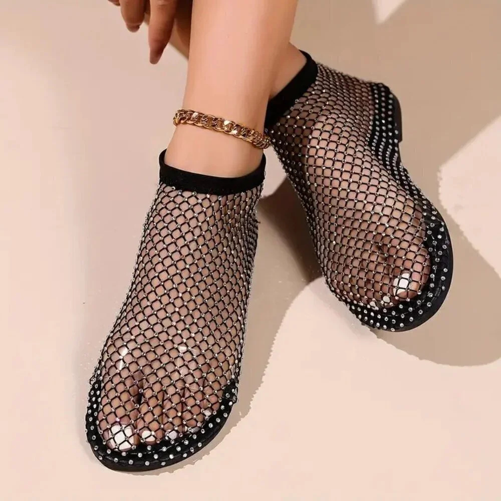 Rhinestone Slip on Pattern Sandals